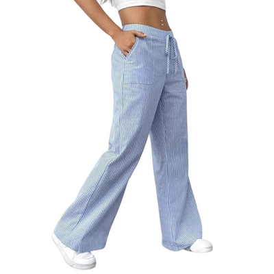 Women's Striped Wide-Leg Lounge Pants