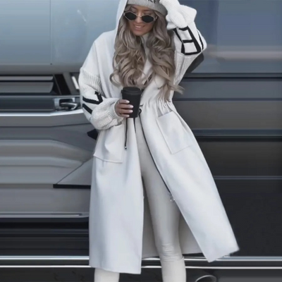 Statement Coat with Knit Sleeves