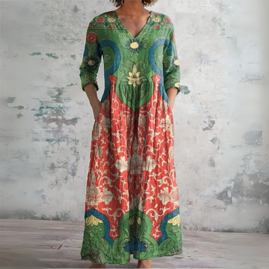 The Saffron Tapestry Maxi Dress