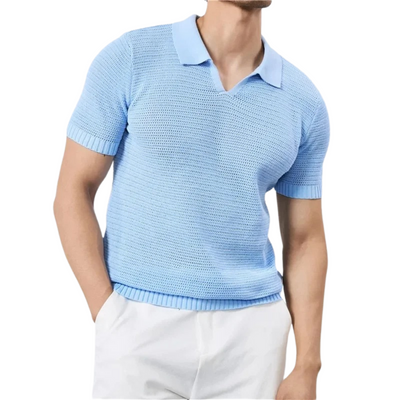 Men’s Textured Knit Short-Sleeve Polo