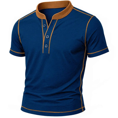 Men’s Contrast Trim Short Sleeve Henley