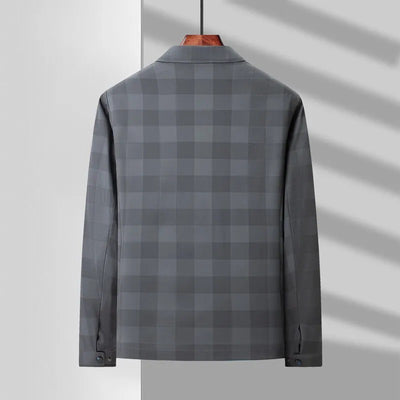 Men’s Lightweight Checkered Zip-Up Jacket