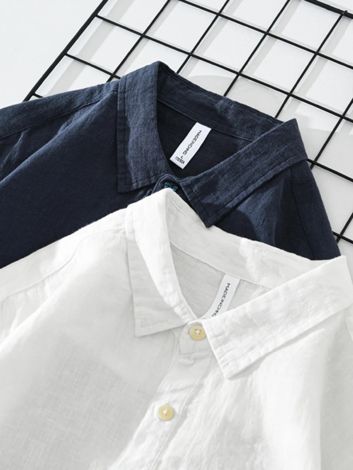 Men’s Casual Long Sleeve Linen-Blend Henley Shirt