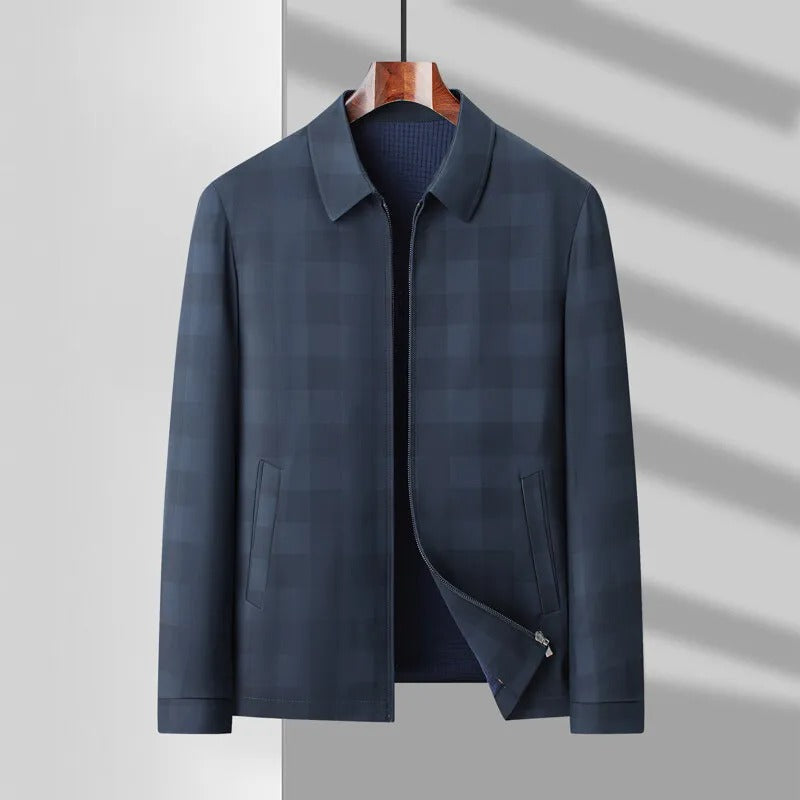 Men’s Lightweight Checkered Zip-Up Jacket