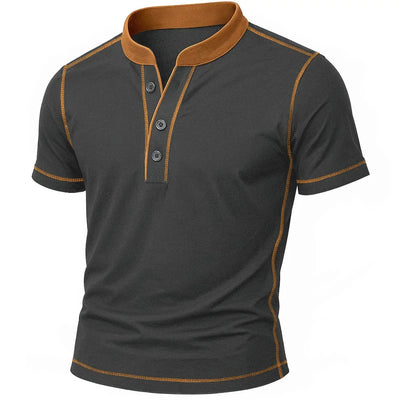 Men’s Contrast Trim Short Sleeve Henley