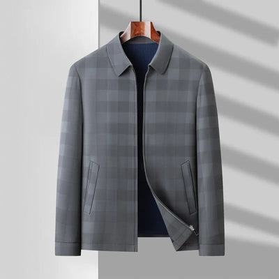 Men’s Lightweight Checkered Zip-Up Jacket