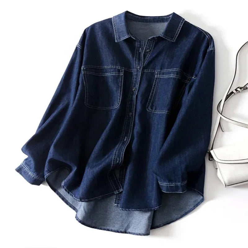 Women's Denim Button-Up Shirt