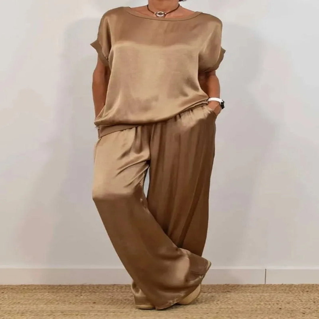 Women’s Satin Relaxed Two-Piece Set