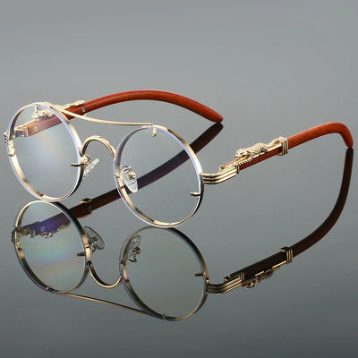 Retro Panther Round Sunglasses