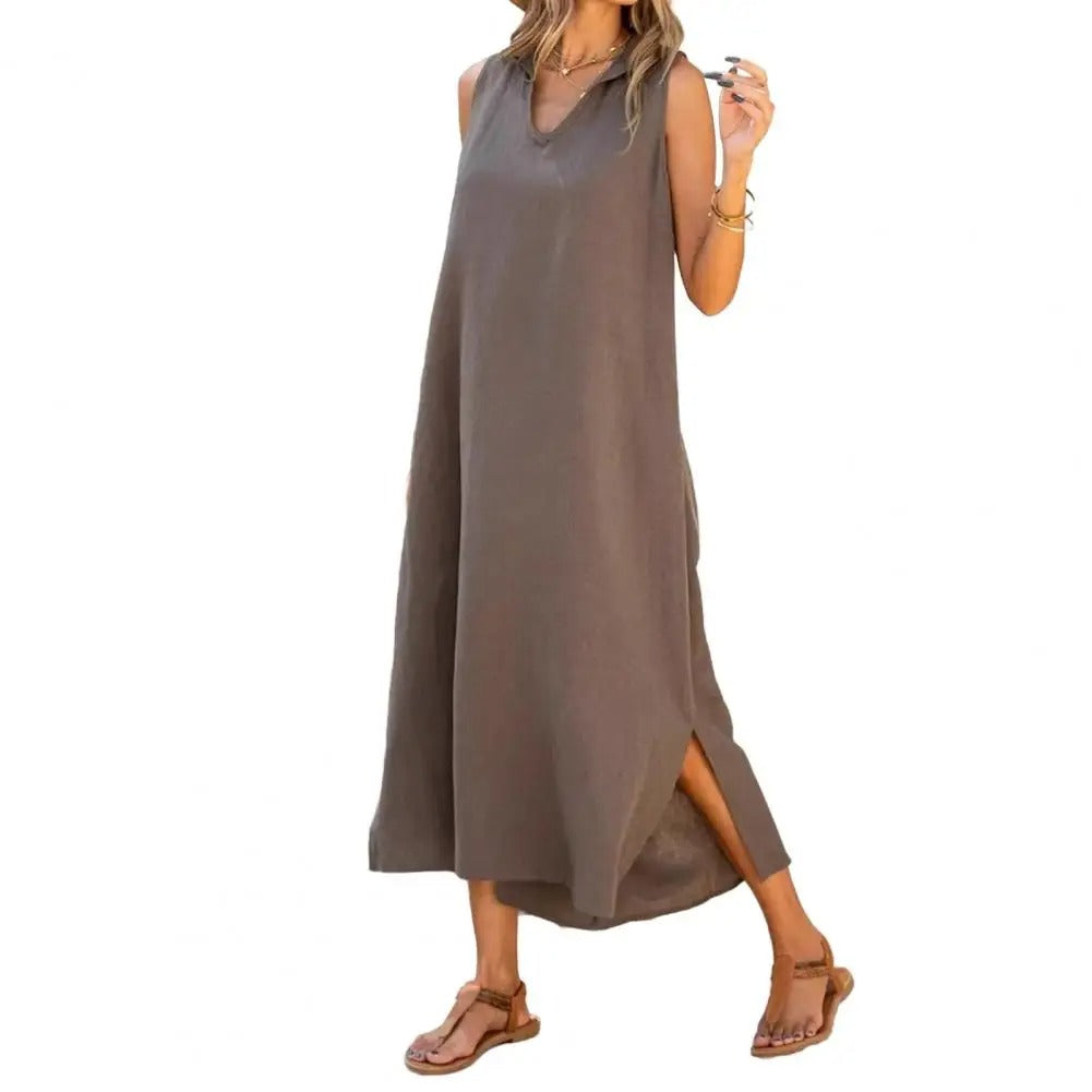 Women’s Sleeveless Linen Maxi Dress