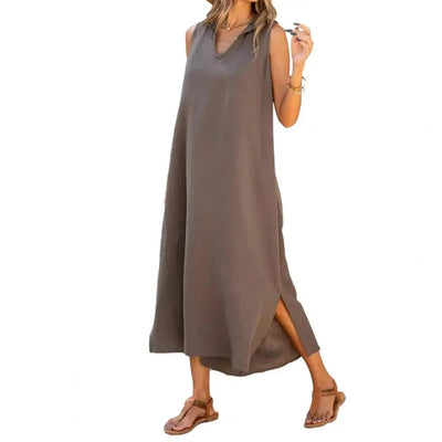 Women’s Sleeveless Linen Maxi Dress