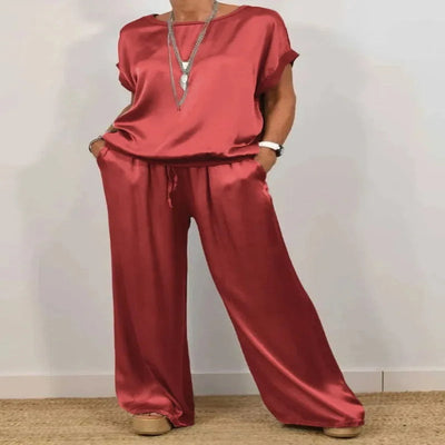 Women’s Satin Relaxed Two-Piece Set