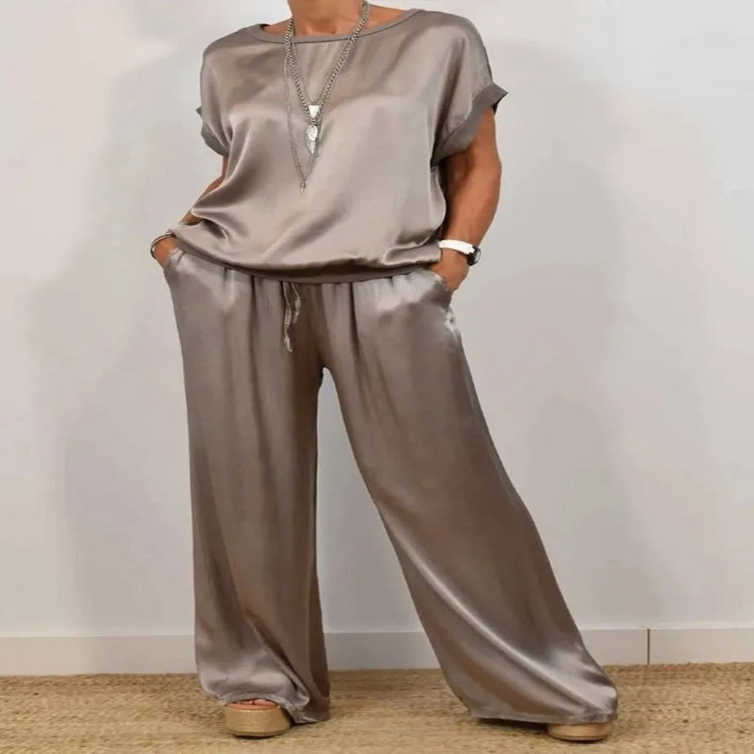 Women’s Satin Relaxed Two-Piece Set